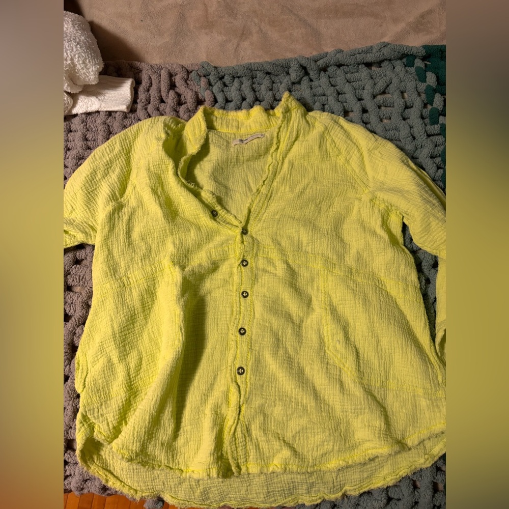 free people oversized button up long sleeve